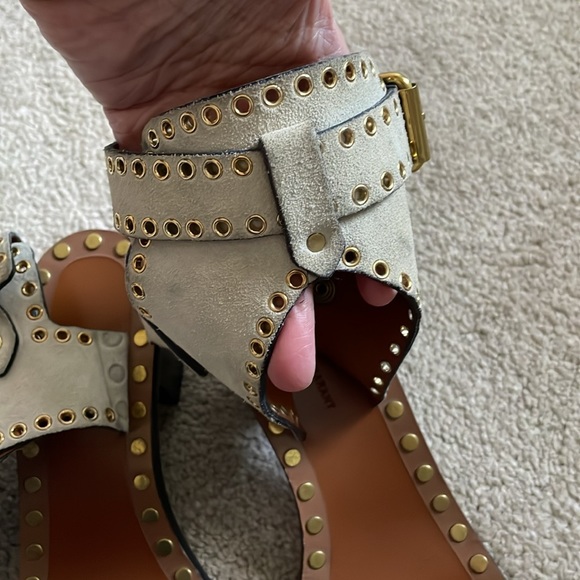 Isabel Marant Jaeryn Ivory suede sandals, size 37 or US 7. - Picture 11 of 14